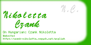 nikoletta czank business card